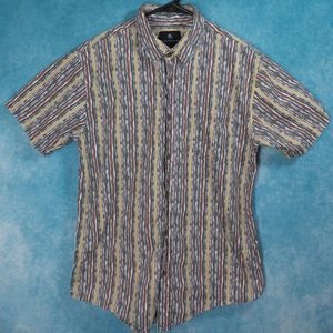 ShoutHouse Short Sleeve Button Up Men's Shirt, Cotton, Size Medium